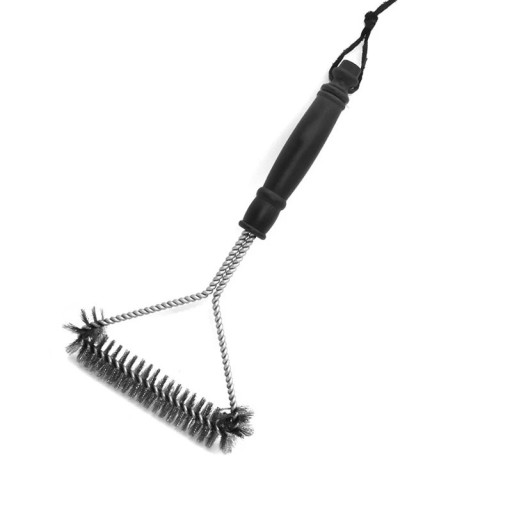 Széles kefe rozsdamentes acél sörtékkel a grill tisztításához 30 x 17 x 3 cm Hatékony grillkefe rozsdamentes acél sörtékkel a könnyű és gyors tisztításért