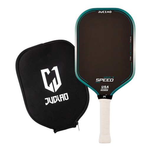 Szénszálas pickleball ütő tokban 42 x 19 x 1,6 cm Hőformázott 16 mm vastagságú Erő és forgás
