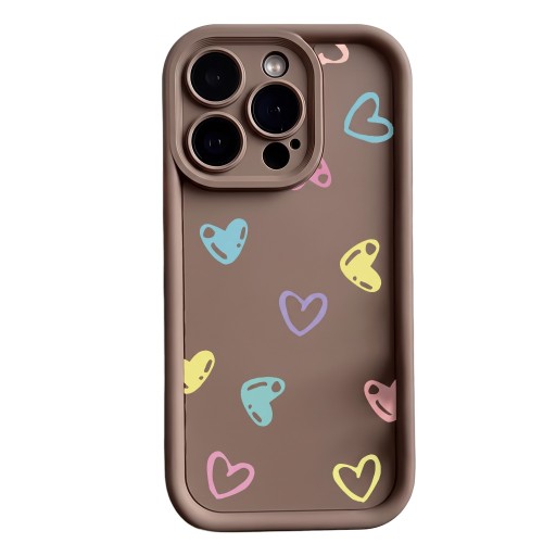 Színes szívmintás tok Samsung Galaxy A56 5G-hez Szilikon és tartós Megemelt élek a kijelző körül Teljes és körvonalas szívek Kamera védelem
