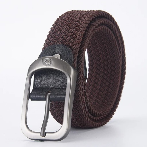 Szövött elasztikus unisex öv Szélesség 3,3 cm Rugalmas textil öv fém csattal Divatkiegészítő farmerhez Rövidnadrág és nadrág