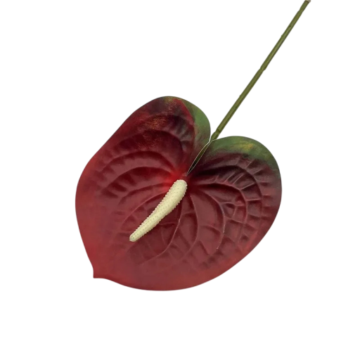 Sztuczna dekoracyjna kwiat anthurium 60 cm PU czerwony realistyczna dekoracja kwiatowa do wazonu do wnętrza zestaw 3 szt.