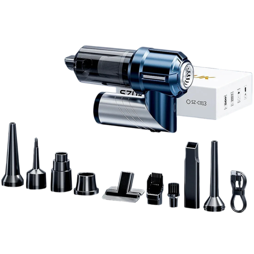 SZUK Wireless Mini Vacuum Cleaner 19.5x6.8x19.5 cm 100W 11.1V 2000mAh*3 HEPA Filter Type-C Charging 15kPa Suction Power Portable Handheld Vacuum Cleaner Blue