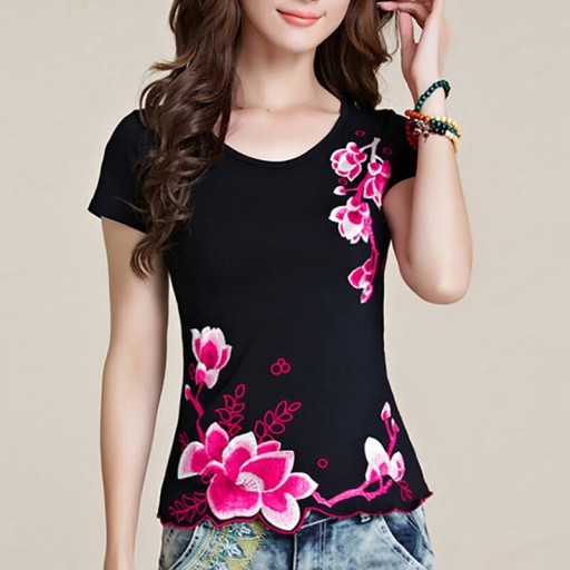 T-shirt da donna con fiori B369