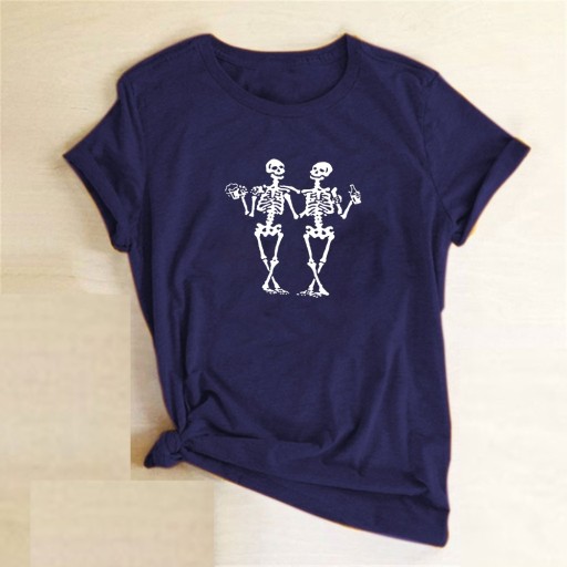 T-shirt da donna con stampa di scheletri