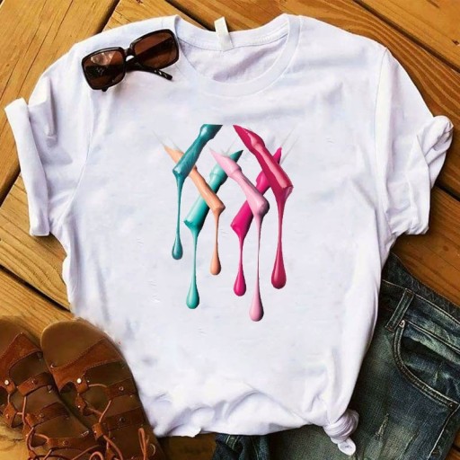 T-shirt dam med B80-tryck