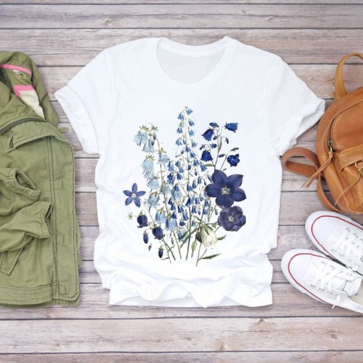 T-shirt dam med blomtryck B374