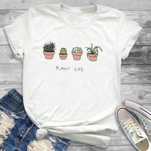 T-shirt dam med kaktusmotiv
