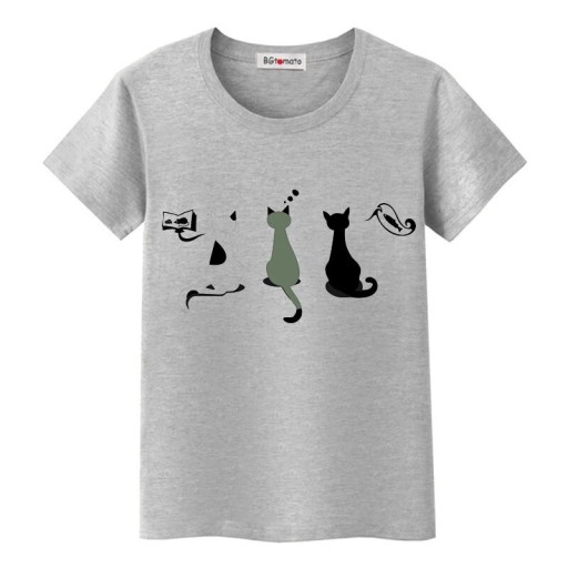 T-shirt dam med katttryck