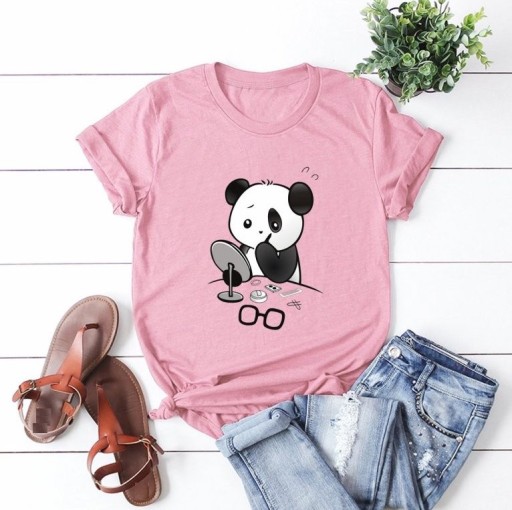 T-shirt dam med pandatryck B373
