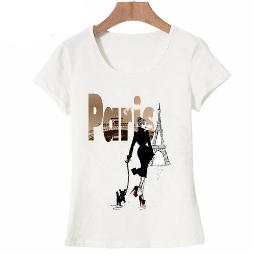T-shirt dam med Paris-motiv