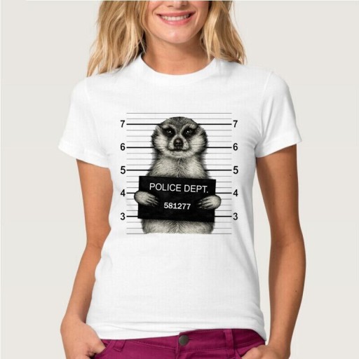 T-shirt dam med roligt djurtryck B409
