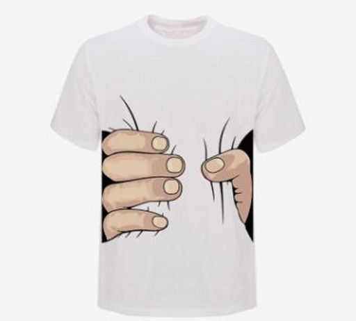T-shirt dam med roligt handtryck B272