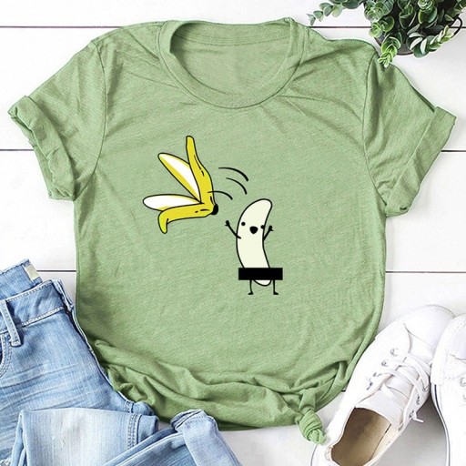 T-shirt dam med roligt tryck A345