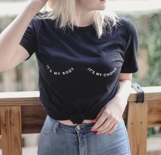 T-shirt dam med roligt tryck B108