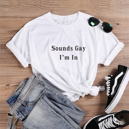 T-shirt dam med roligt tryck B160