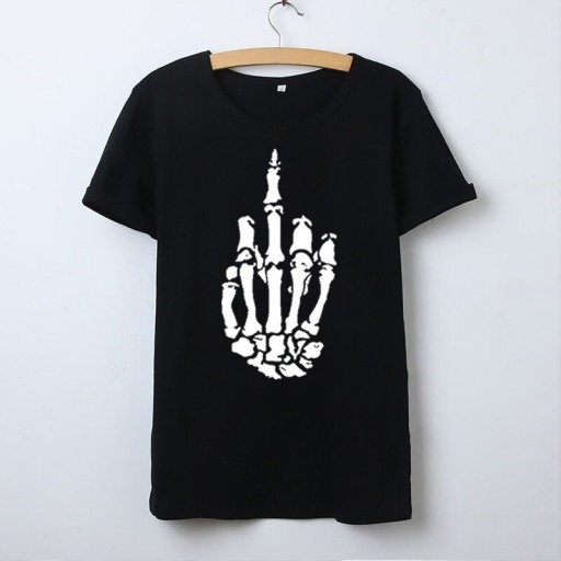 T-shirt dam med skelettmotiv