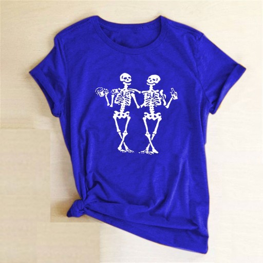 T-shirt dam med skeletttryck