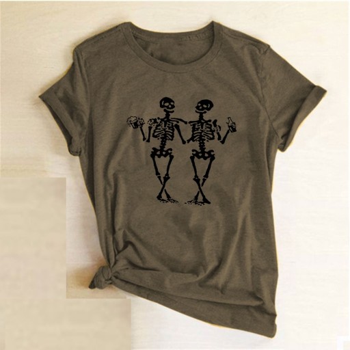 T-shirt dam med skeletttryck