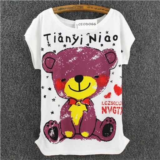 T-shirt dam med tryck A1230