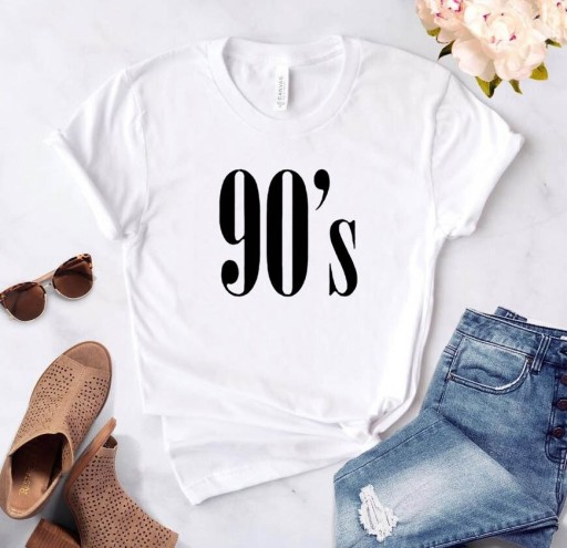 T-shirt dam med tryck A381