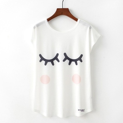 T-shirt dam med tryck A72