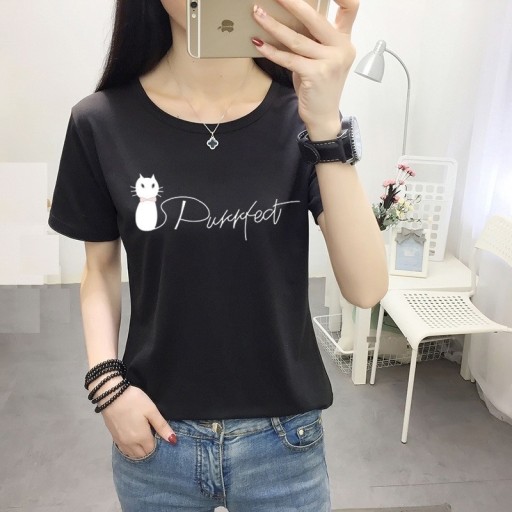 T-shirt dam med tryck B240