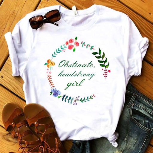 T-shirt dam med tryck B307