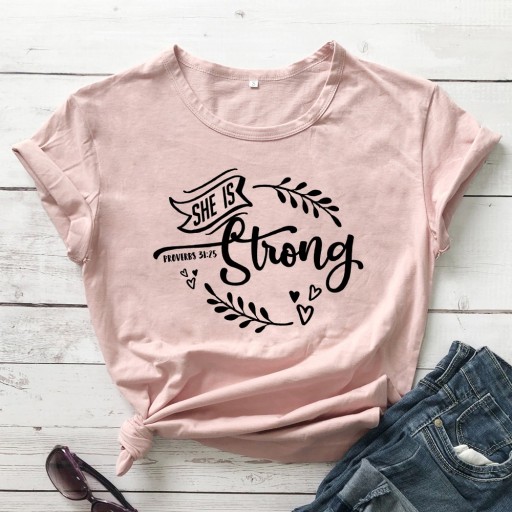 T-shirt dam med tryck B395