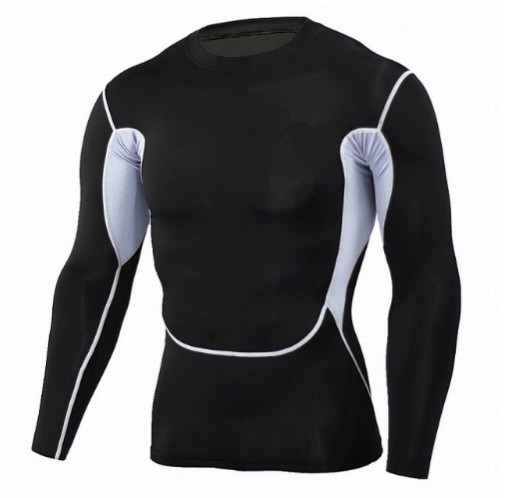 T-shirt de compression pour homme à manches longues - Noir