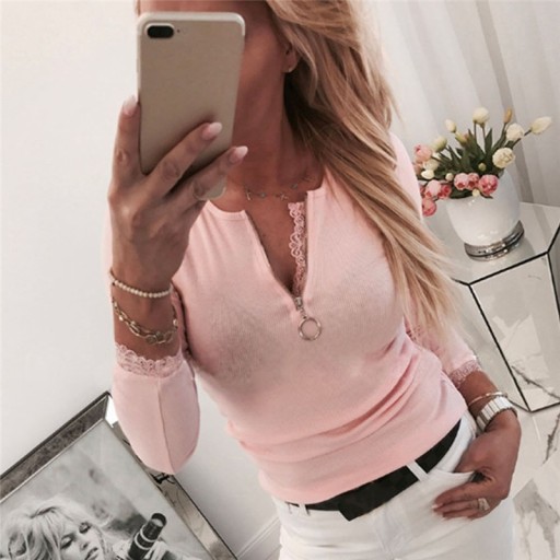 T-shirt élastique à manches longues pour femmes A143