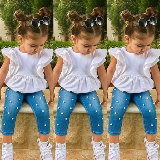 T-shirt et jeans pour filles L1345