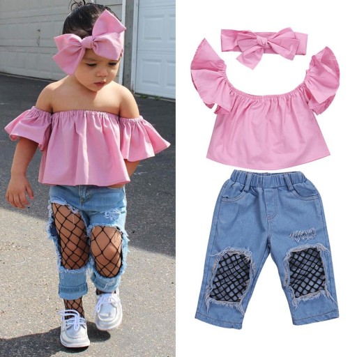 T-shirt et jeans pour filles L1452