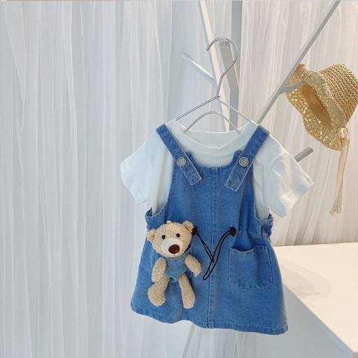 T-shirt et robe pour fille avec ours L1540