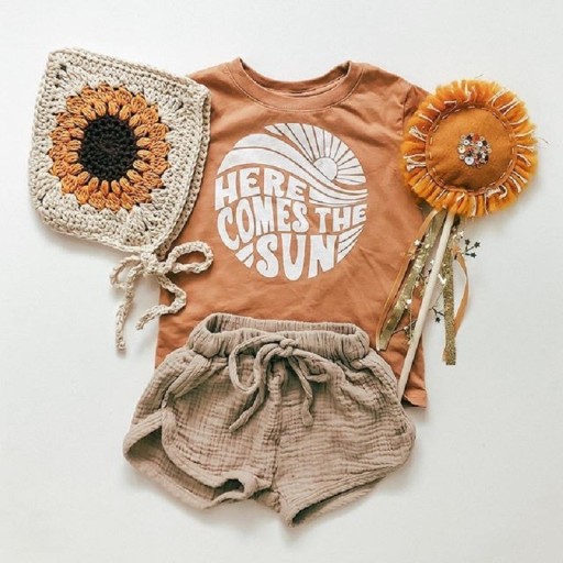 T-shirt et shorts pour filles L1256