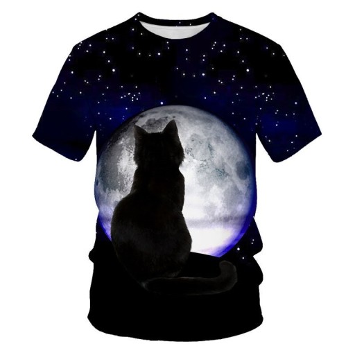 T-shirt feminina com estampa de gato