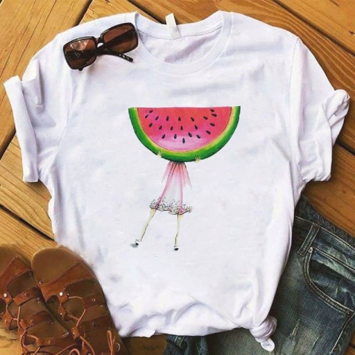 T-shirt feminina com estampado de fruta