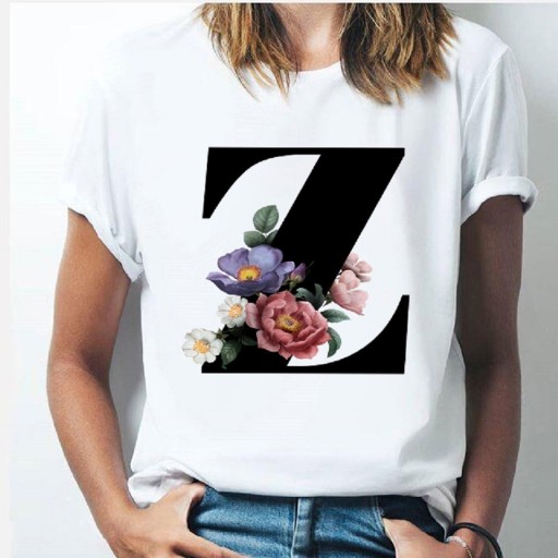T-shirt för kvinnor med en bokstav