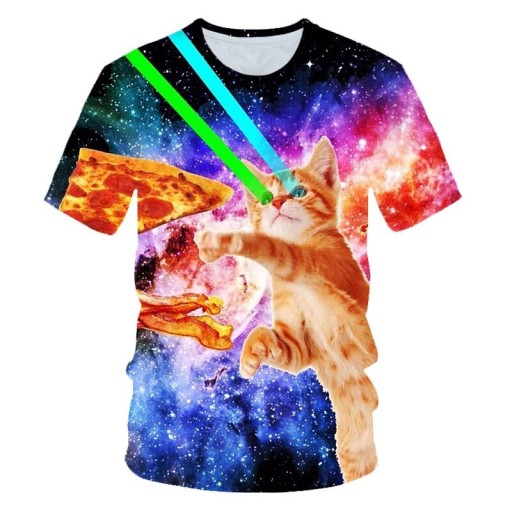 T-shirt för rymdkatt för kvinnor