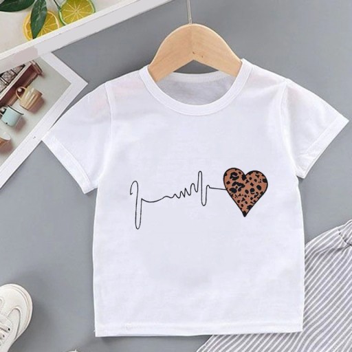 T-shirt för tjejer med hjärta B1583