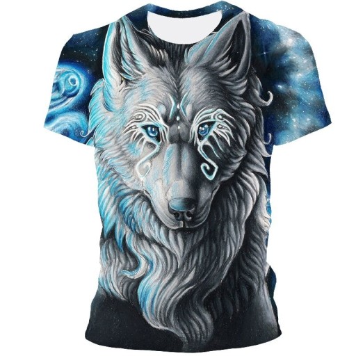 T-shirt herr med vargtryck T2081