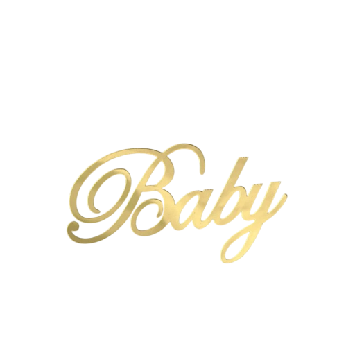 Taartdecoratie met opschrift Baby 9 cm Taartdecoratie om een baby of zwangerschap te vieren