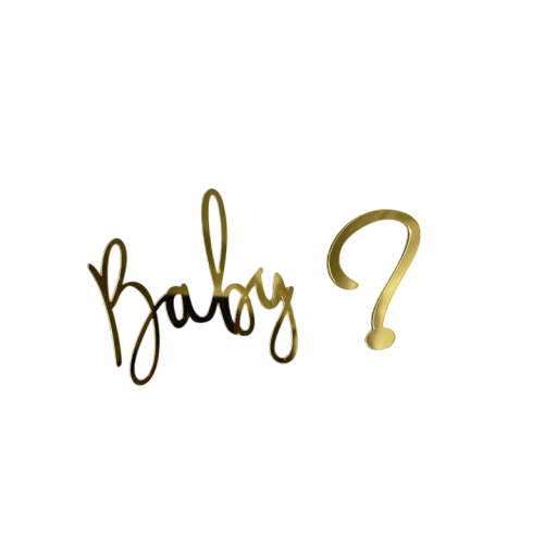 Taartdecoratie met vraagteken 8,7 x 6,3 cm Taartdecoratie om het geslacht van de baby te onthullen