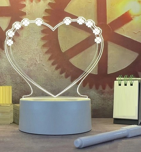 Tabella LED in acrilico a forma di cuore