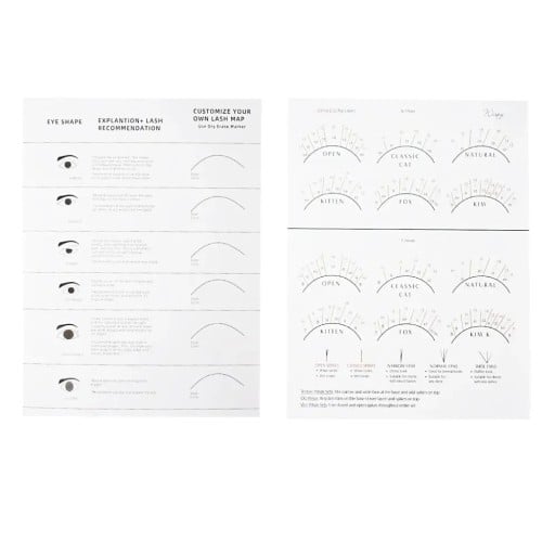 Tableau d'entraînement pour le mapping des cils 26 x 21 cm Outil pédagogique cosmétique pour débutants Tableau d'entraînement avec des cils fins