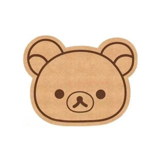 Tablero de corcho en forma de oso 30 × 24 cm Tablero de corcho decorativo color natural para fijar notas fotos habitación infantil