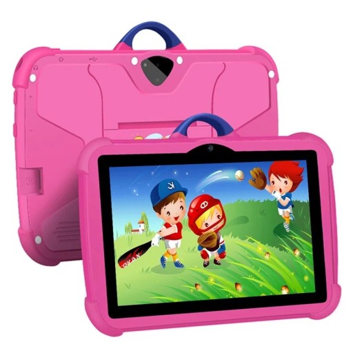 Tablette pour enfants de 7 pouces Android 13 Processeur quad-core 4 Go de RAM 64 Go de ROM tablette éducative avec étui résistant