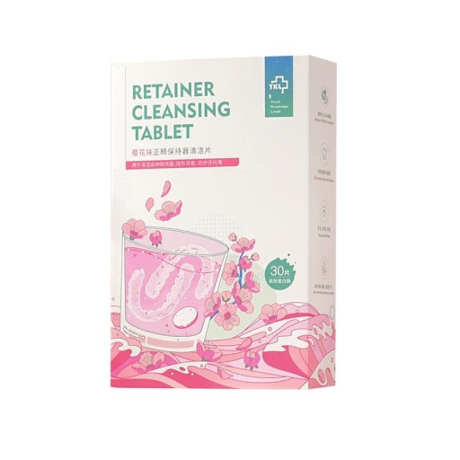 Tablettes de nettoyage pour prothèses dentaires 30 pcs Tablettes nettoyantes fleur de cerisier éliminent les odeurs désagréables
