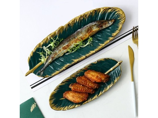 Tabuleiro de cerâmica folha