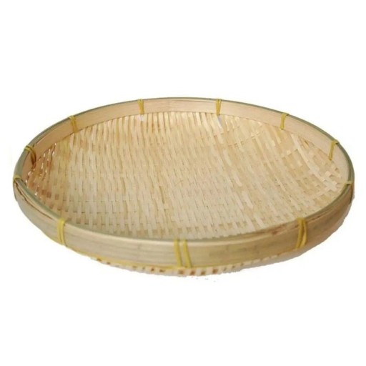 Tabuleiro redondo de bambu trançado à mão 26 cm Grande cesto decorativo para servir pequenas coisas velas arranjos para a casa