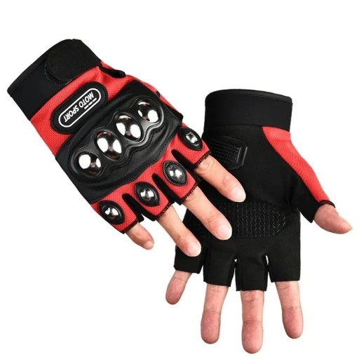 Tactische halfhandschoenen zonder vingers met stalen versteviging op de gewrichten polyester universele maat voor zelfverdediging en motorsport